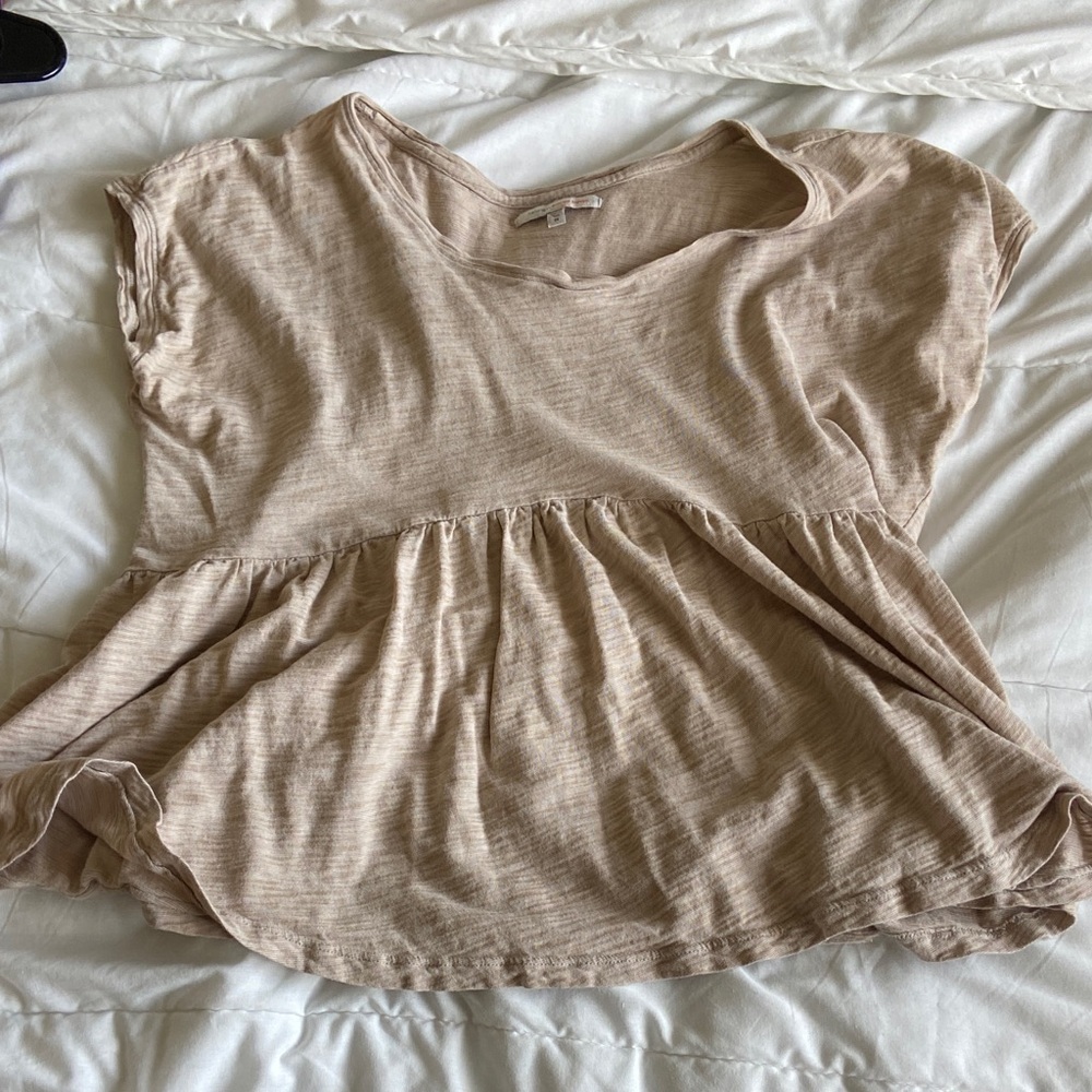 Elegant Beige Short Sleeve Women's Top